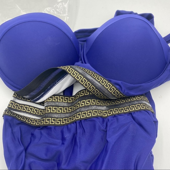 Vintage Inspired High Waisted Two Piece Bikini Swimsuit With Tummy Control Large - Picture 7 of 8